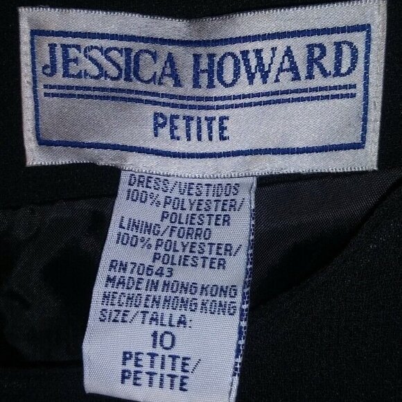 90s VTG DRESS BLACK SEQUIN Halloween Costume Sz 10P JESSICA HOWARD Modest Pretty - Picture 8 of 9